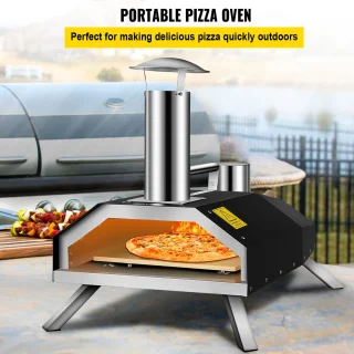 VEVOR Pizzaoven houtpellets ø30 cm draagbaar opvouwbaar
