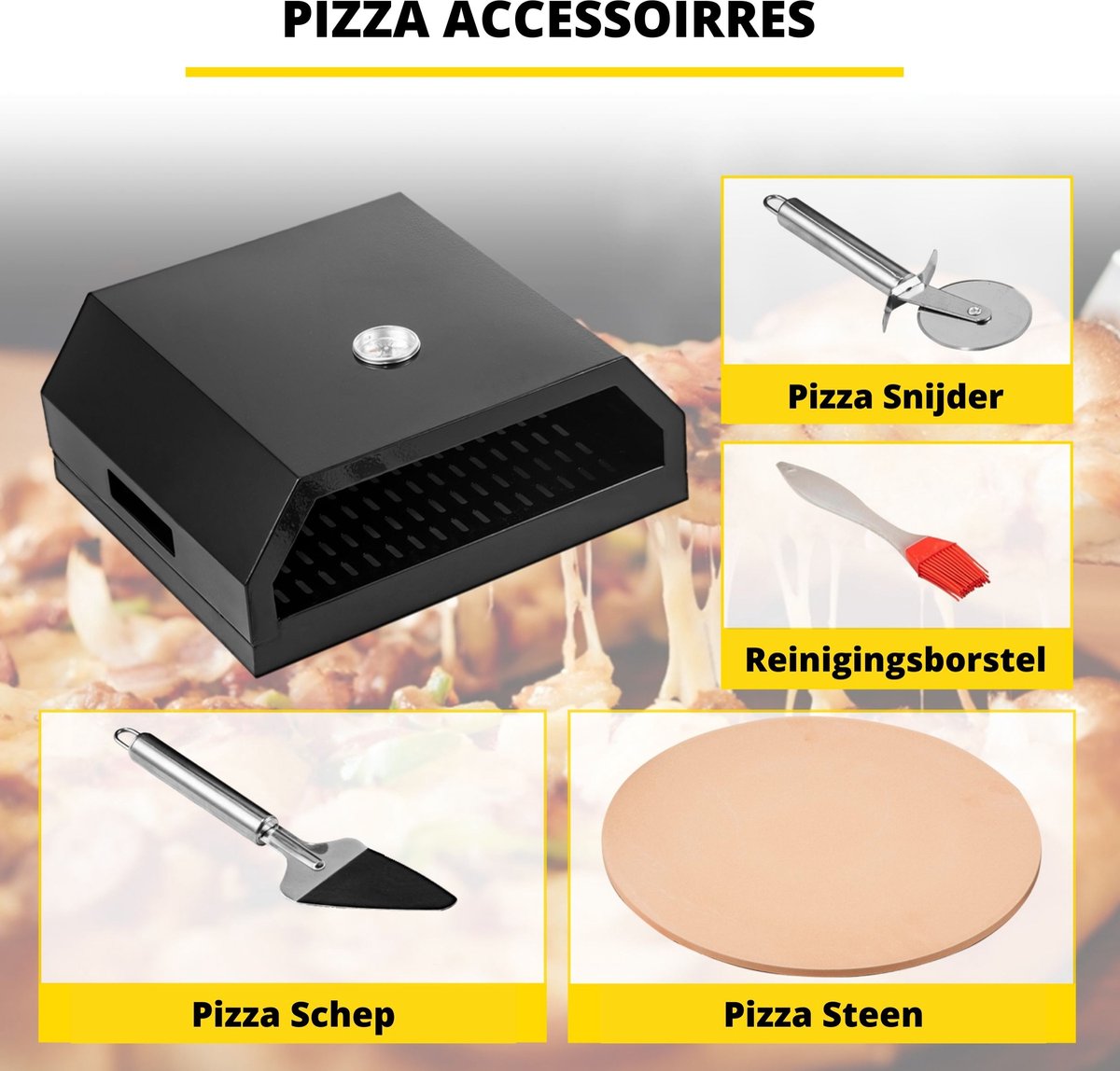 Vevor Professionele Pizzaoven Zwart