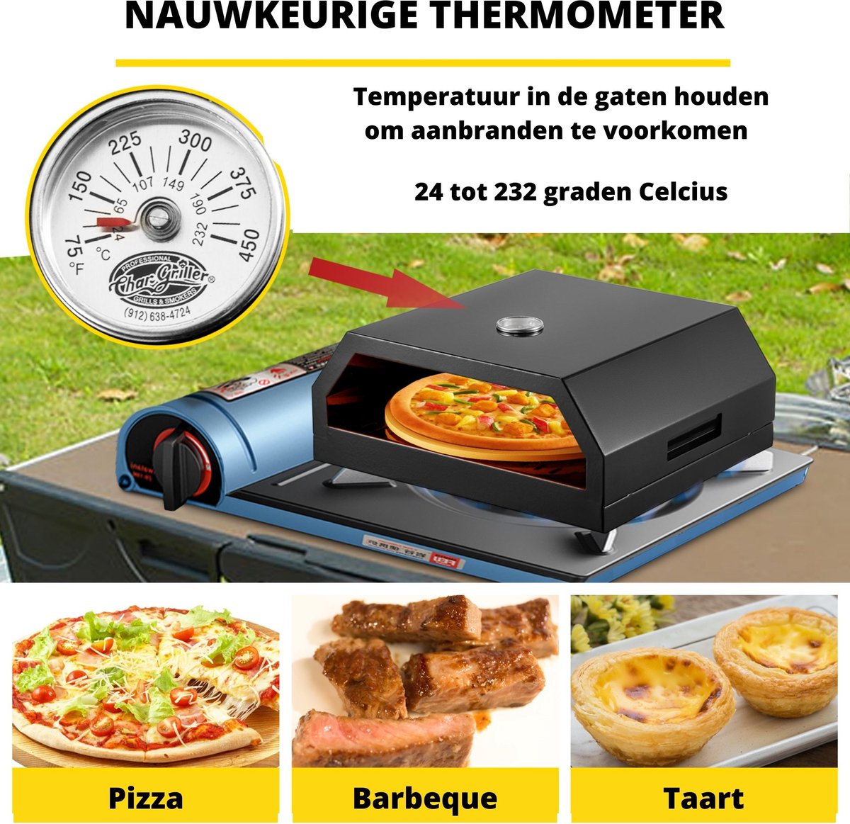 Vevor Professionele Pizzaoven Zwart