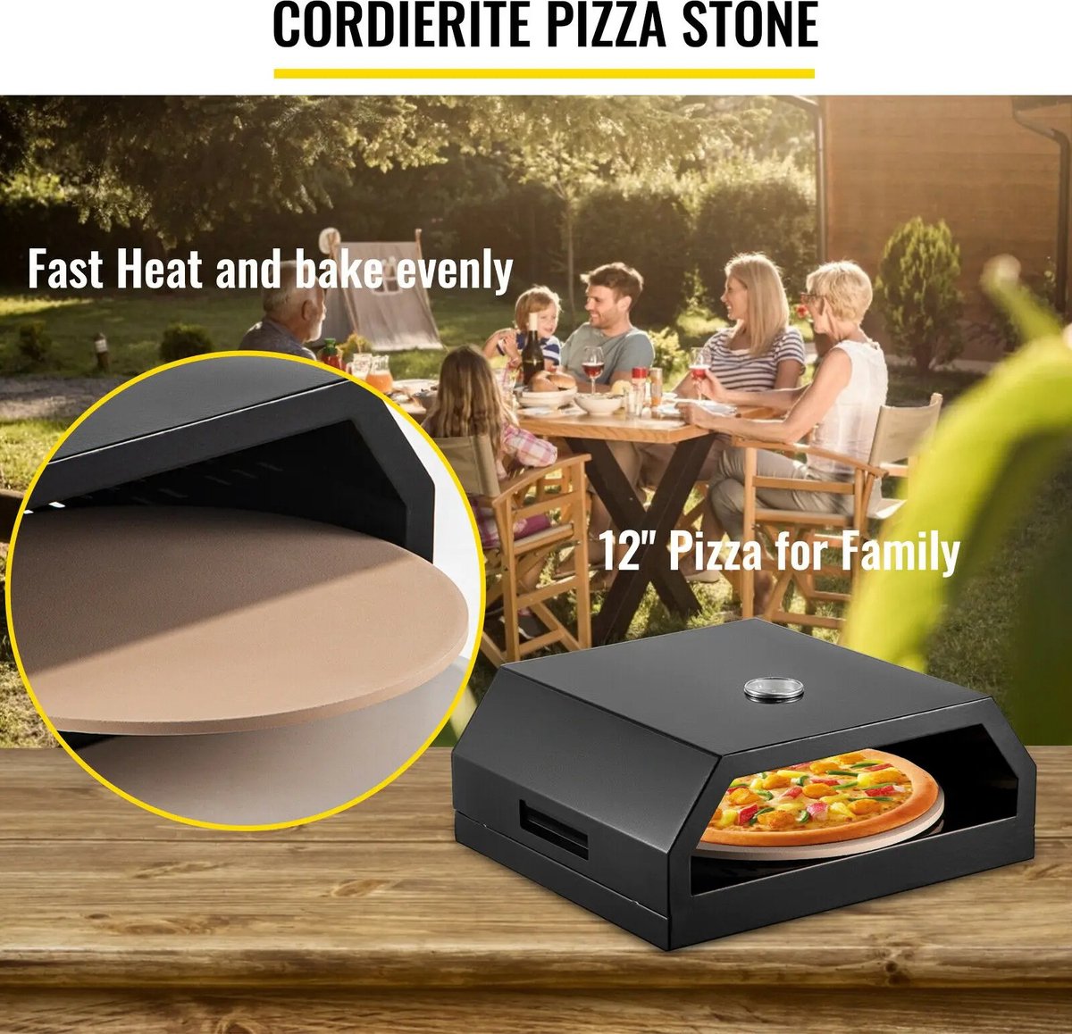 Vevor Professionele Pizzaoven Zwart