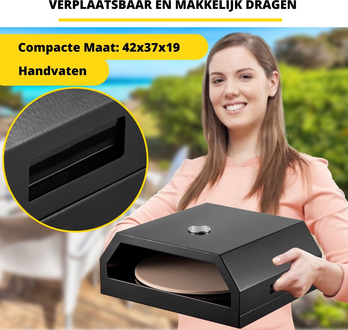 Vevor Professionele Pizzaoven Zwart