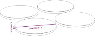 vidaXL Bamboe Pizzaborden 32 cm 2 stuks