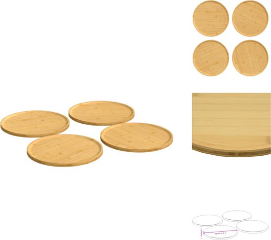 vidaXL Bamboe Pizzaborden 32 cm 2 stuks review