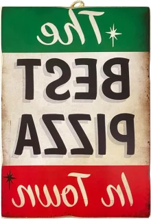 Vintage Pijler Houten Pizza Poster 25x18 cm