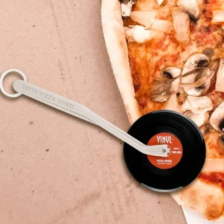 Vintage Vinyl Record Pizzasnijder - Keukenaccessoire