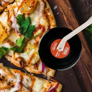Vintage Vinyl Record Pizzasnijder - Keukenaccessoire