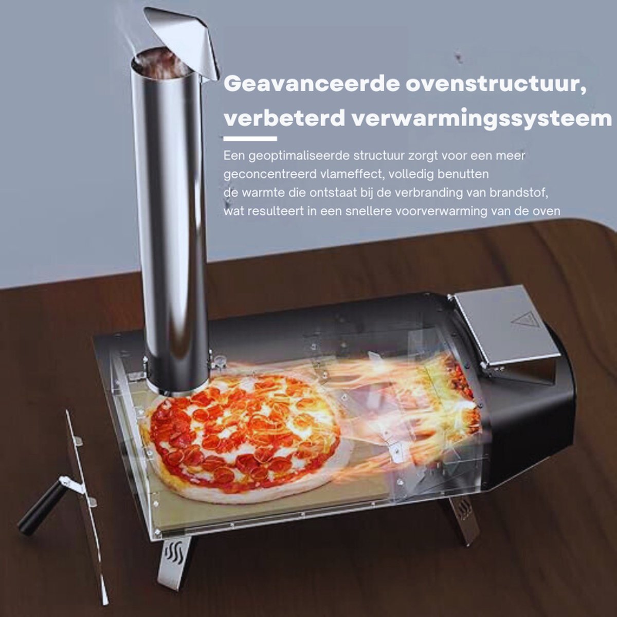 W-Oven Buitenoven Hout & Pellets Zwart Classic