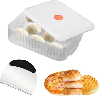Witte Pizza Box met deksel en RVS deegkaart 31×23×8,6 cm