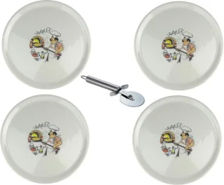 XXL pizza borden set - 4 stuks 31cm - wit