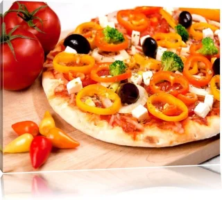 XXL Pizza Salami - Canvas Schilderij