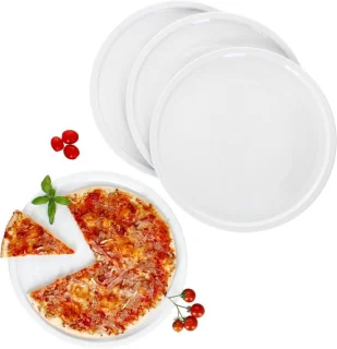 XXL Pizzaborden - Grote Borden - Pizza Eten - Set van 4 - 33.5 cm Diameter - Wit