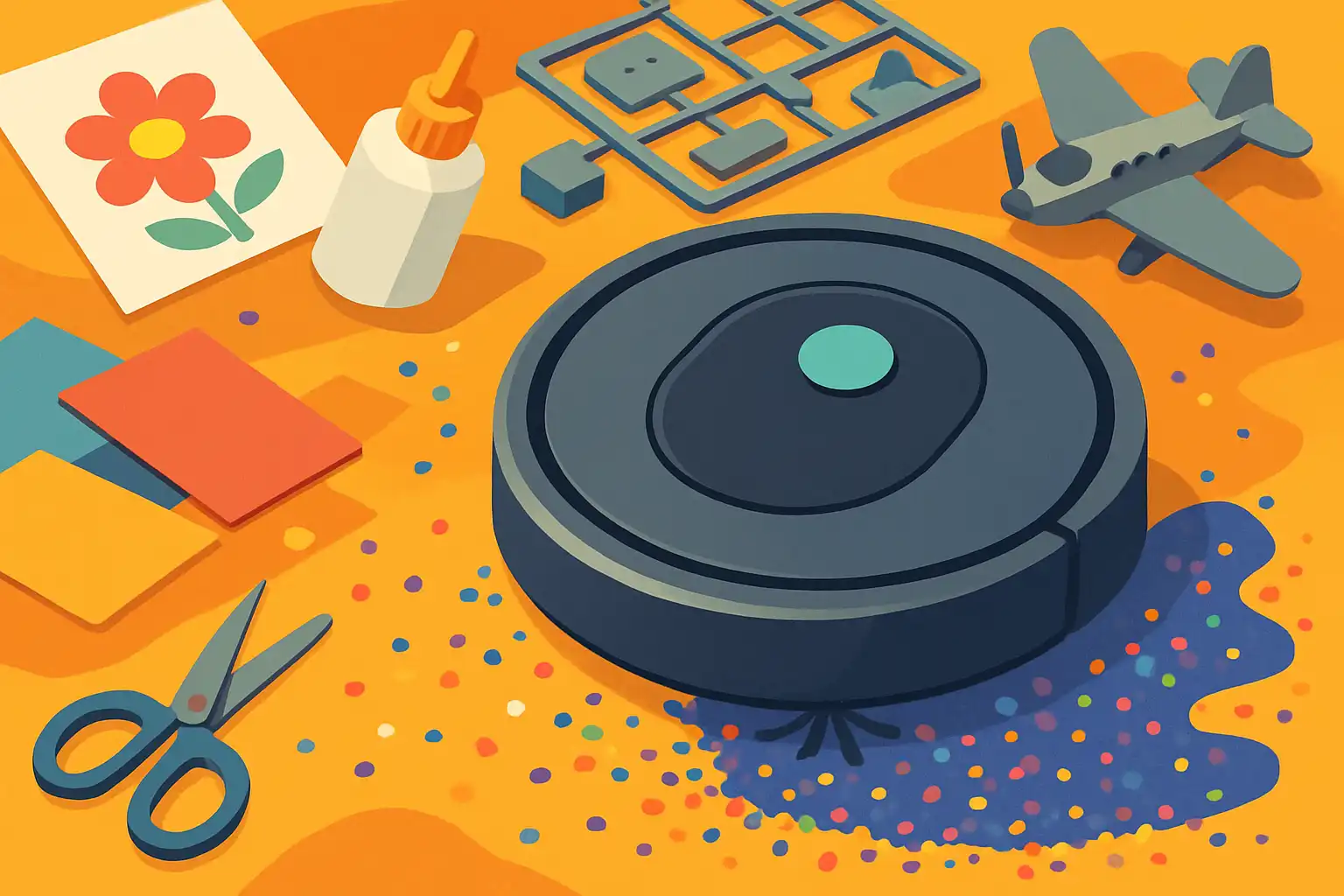 Zo laat je je robotstofzuiger omgaan met rommelige hobby's: knutselen, modelbouw en glitter