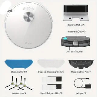Robotstofzuiger – Dweilrobot – Stofzuigrobot – Automatische Stofzuiger – Schoonmaakrobot – 4000Pa Zuigkracht – Dual Power Batterij & Netstroom