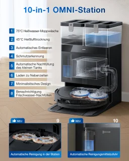 Ecovacs Deebot T50 Pro Omni Gen 2 0,26 l Stofzak Zwart