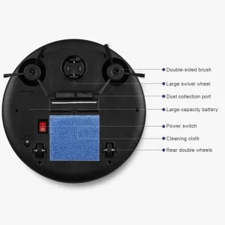 Robotstofzuiger - 3-In-1 Slimme Robotstofzuiger - 1200 mAh Stofzuiger - Vloerrobot met Accu - Verwijdering Van Stof Van Dierenharen