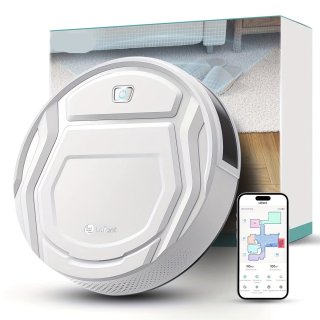 De Robotstofzuiger – Slimme Stofzuiger – Dweilrobot – Automatische Stofzuiger – Huisdierreiniger – 2600 mAh Lithium Accu – Anti-Klit Technologie – Wit in één oogopslag