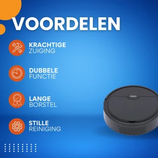 3-in-1 Robotstofzuiger PRO - Met dweilfunctie - Dweilrobot - Tapijtreiniger - Vloerreiniger -500Pa Krachtige Motor - Zwart