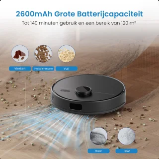 Avalue 3 in 1 Robotstofzuiger met Dweilfunctie - Automatisch Leegstation- Met Afstandsbediening en App - Zwart