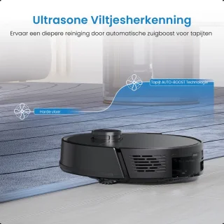 Avalue 3 in 1 Robotstofzuiger met Dweilfunctie - Automatisch Leegstation- Met Afstandsbediening en App - Zwart