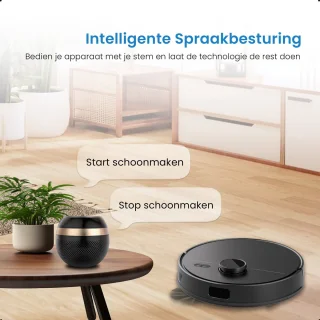Avalue 3 in 1 Robotstofzuiger met Dweilfunctie - Automatisch Leegstation- Met Afstandsbediening en App - Zwart