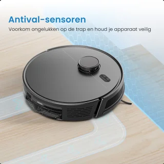 Avalue 3 in 1 Robotstofzuiger met Dweilfunctie - Automatisch Leegstation- Met Afstandsbediening en App - Zwart