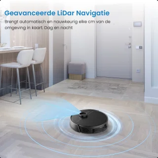 Avalue 3 in 1 Robotstofzuiger met Dweilfunctie - Automatisch Leegstation- Met Afstandsbediening en App - Zwart