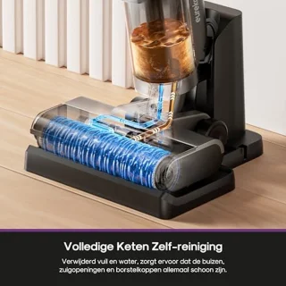 Draadloze Stofzuiger en Dweil in één voor Harde Vloeren met 15000Pa Zuigkracht en LED-Display