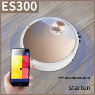 Robot Stofzuiger Mop – Laser Navigatie, Multi-Vloer Mapping, Verwijdering van Dierharen & Stof, 90-Minuten Werkduur, Verstelbare Watertank, WiFi 2.4GHz