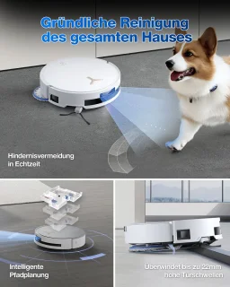 ECOVACS - DEEBOT T50 Max Pro Omni Gen 2 - Stofzuig- en dweilrobot - 18.500 Pa zuigkracht- Zelfreinigende Robotstofzuiger met Warmwater – Dweilsysteem - Automatisch Leegstation - Geschikt voor dierenharen