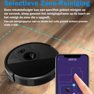 Robotstofzuiger – Robotstofzuigers – Dweilrobot – 2 in 1 Robotstofzuiger met dweilfuntie – Zuigkracht van 6000pa – 15 reinigingsmogelijkheden – Inclusief app & afstandsbediening
