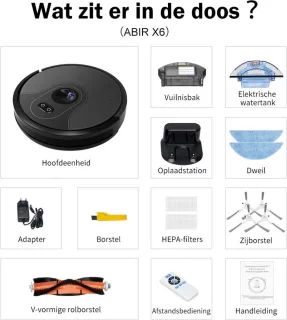 Robotstofzuiger – Robotstofzuigers – Dweilrobot – 2 in 1 Robotstofzuiger met dweilfuntie – Zuigkracht van 6000pa – 15 reinigingsmogelijkheden – Inclusief app & afstandsbediening