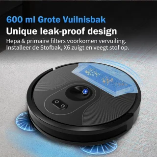 Robotstofzuiger – Robotstofzuigers – Dweilrobot – 2 in 1 Robotstofzuiger met dweilfuntie – Zuigkracht van 6000pa – 15 reinigingsmogelijkheden – Inclusief app & afstandsbediening