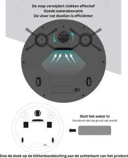 Robotstofzuiger - 3-in-1 Vegen, Stofzuigen, Dwijlen - Lange Batterijduur - Stofzuigrobot - Stofzuiger