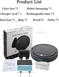 Robotstofzuiger – Dweilrobot – Stofzuiger Robot – Automatische Stofzuiger – Dweilfunctie – 2500 Pa Zuigkracht – 26 cm Groot Dweiloppervlak