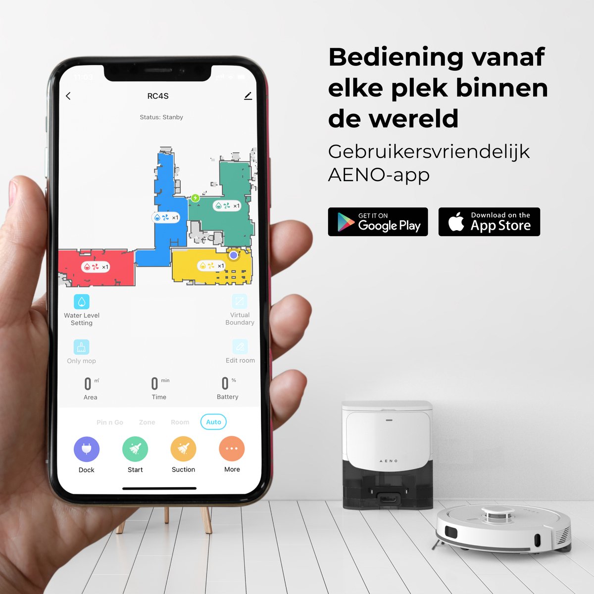 AENO RC4S Robotstofzuiger 2-in-1