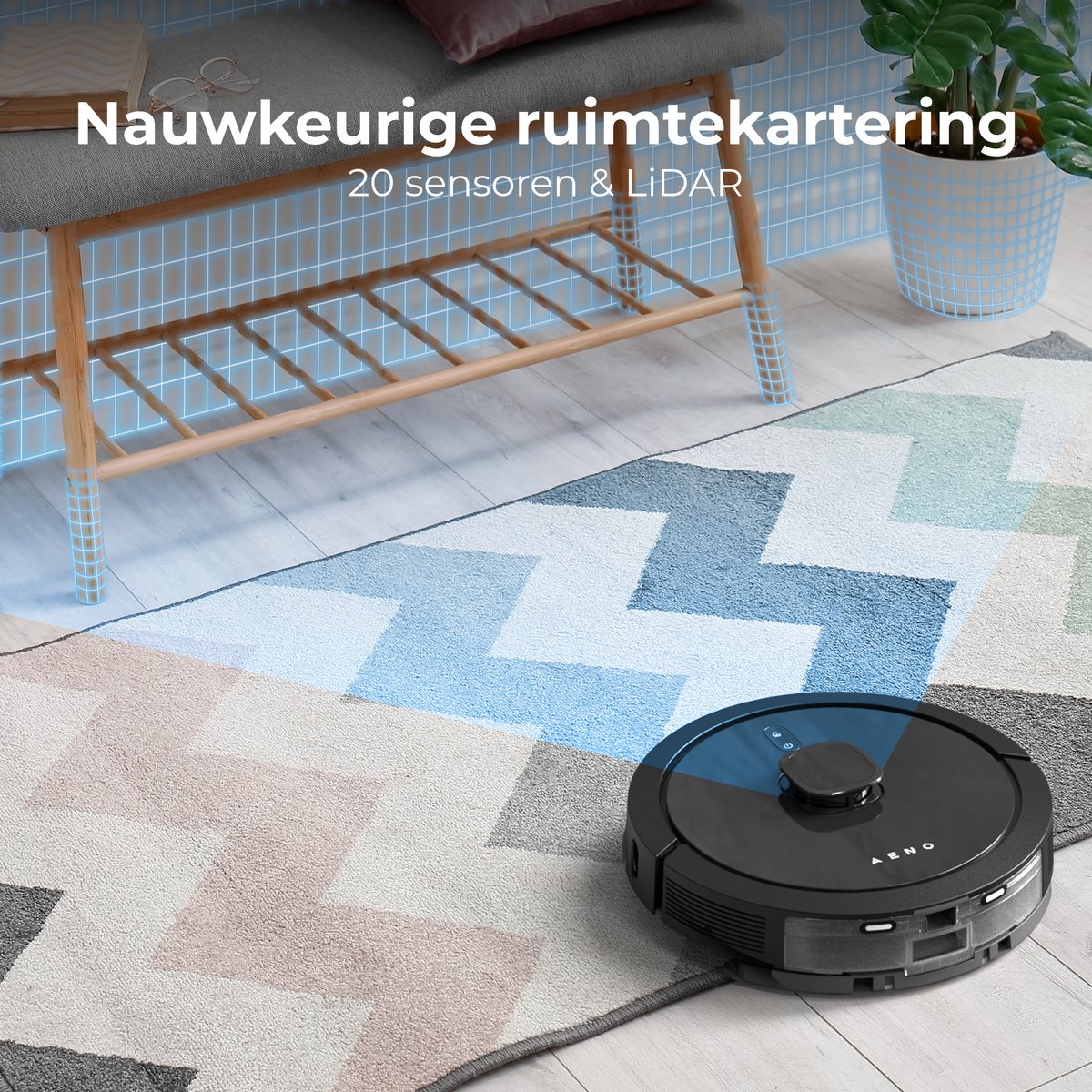 AENO RC7S Robotstofzuiger LiDAR Zwart