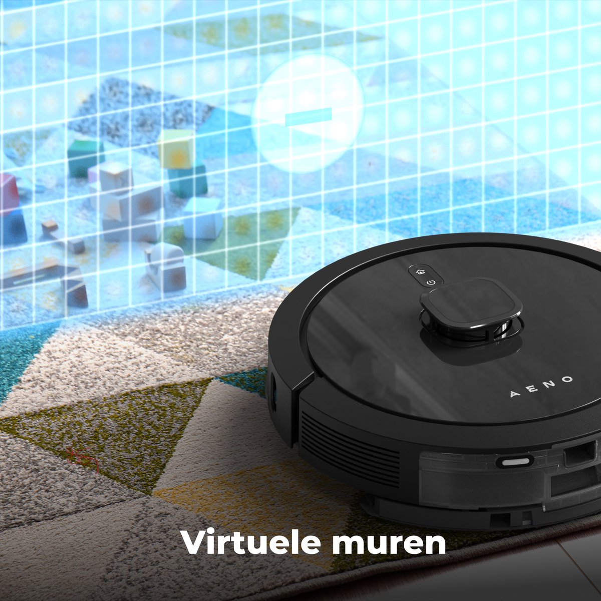 AENO RC7S Robotstofzuiger LiDAR Zwart