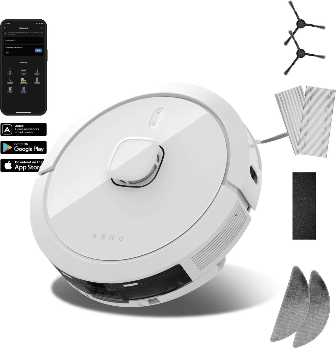 AENO RC8S Robotstofzuiger Wit