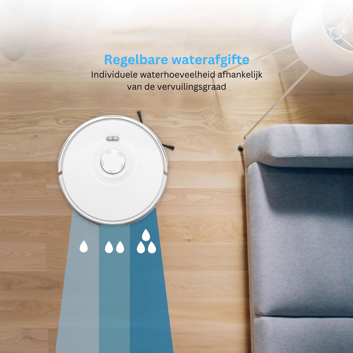 ApexArte Robotstofzuiger met Dweilfunctie Wit