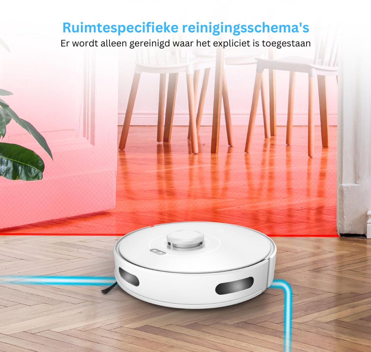 ApexArte Robotstofzuiger met Dweilfunctie Wit