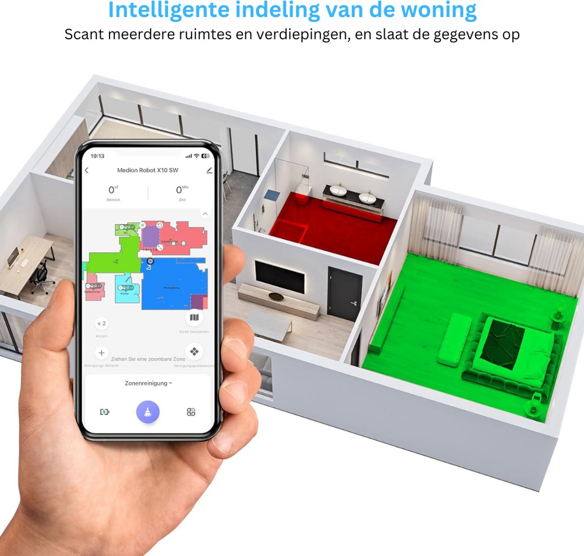 ApexArte Robotstofzuiger met Dweilfunctie Wit