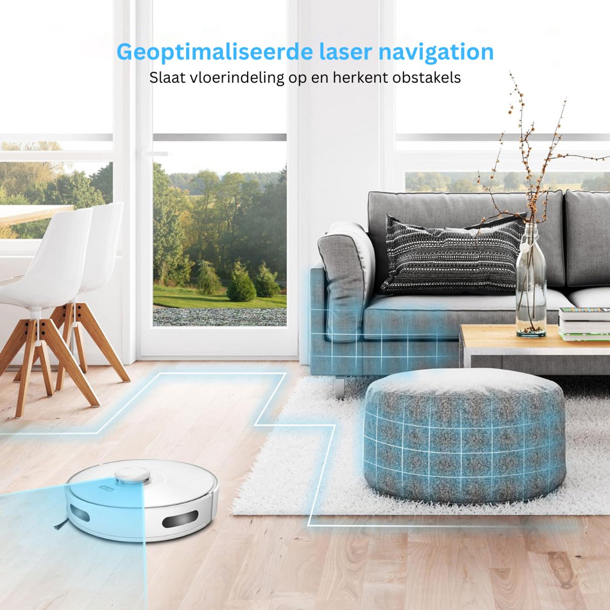 ApexArte Robotstofzuiger met Dweilfunctie Wit