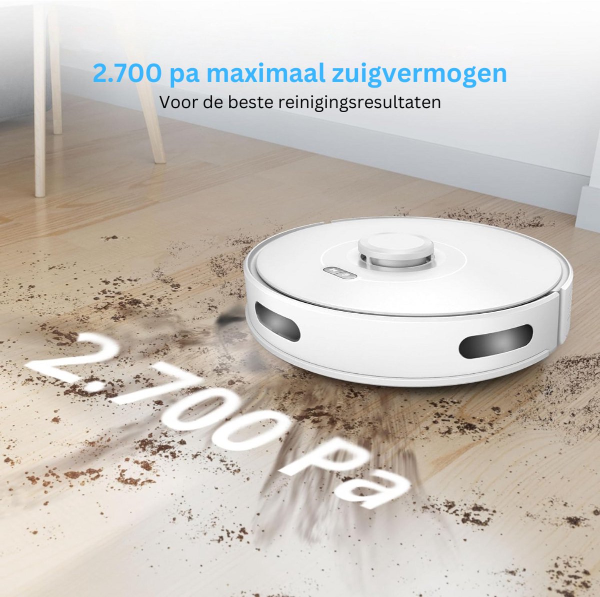 ApexArte Robotstofzuiger met Dweilfunctie Wit