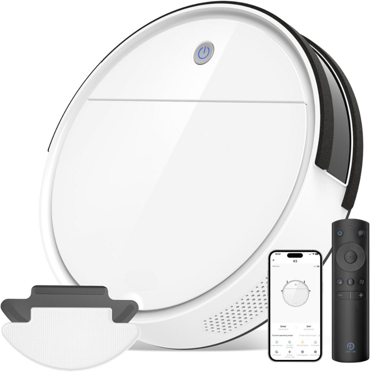 ApexArte Robotstofzuiger met Laadstation Wit