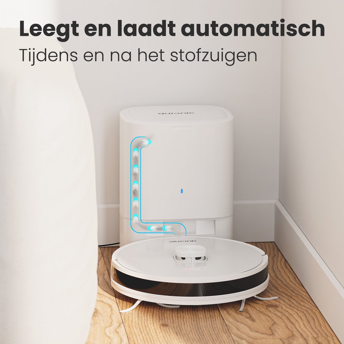 Auronic Robotstofzuiger Met Dweilfunctie Wit