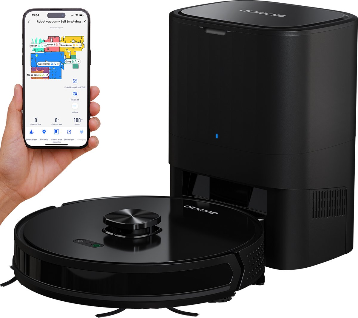 Auronic Robotstofzuiger Zwart Met Laadstation