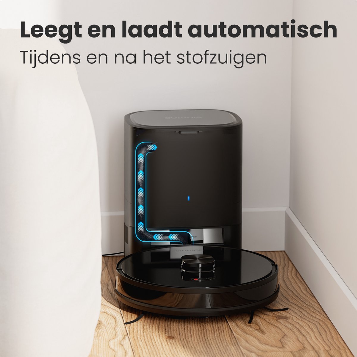 Auronic Robotstofzuiger Zwart Met Laadstation