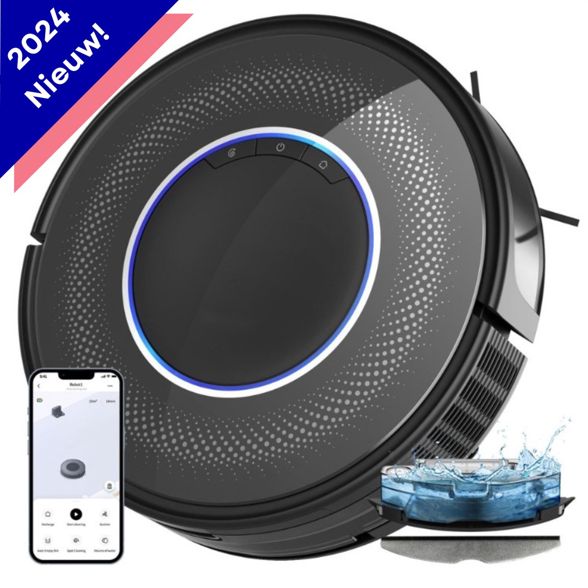 Avalect CleanMate Robotstofzuiger met dweilfunctie zwart