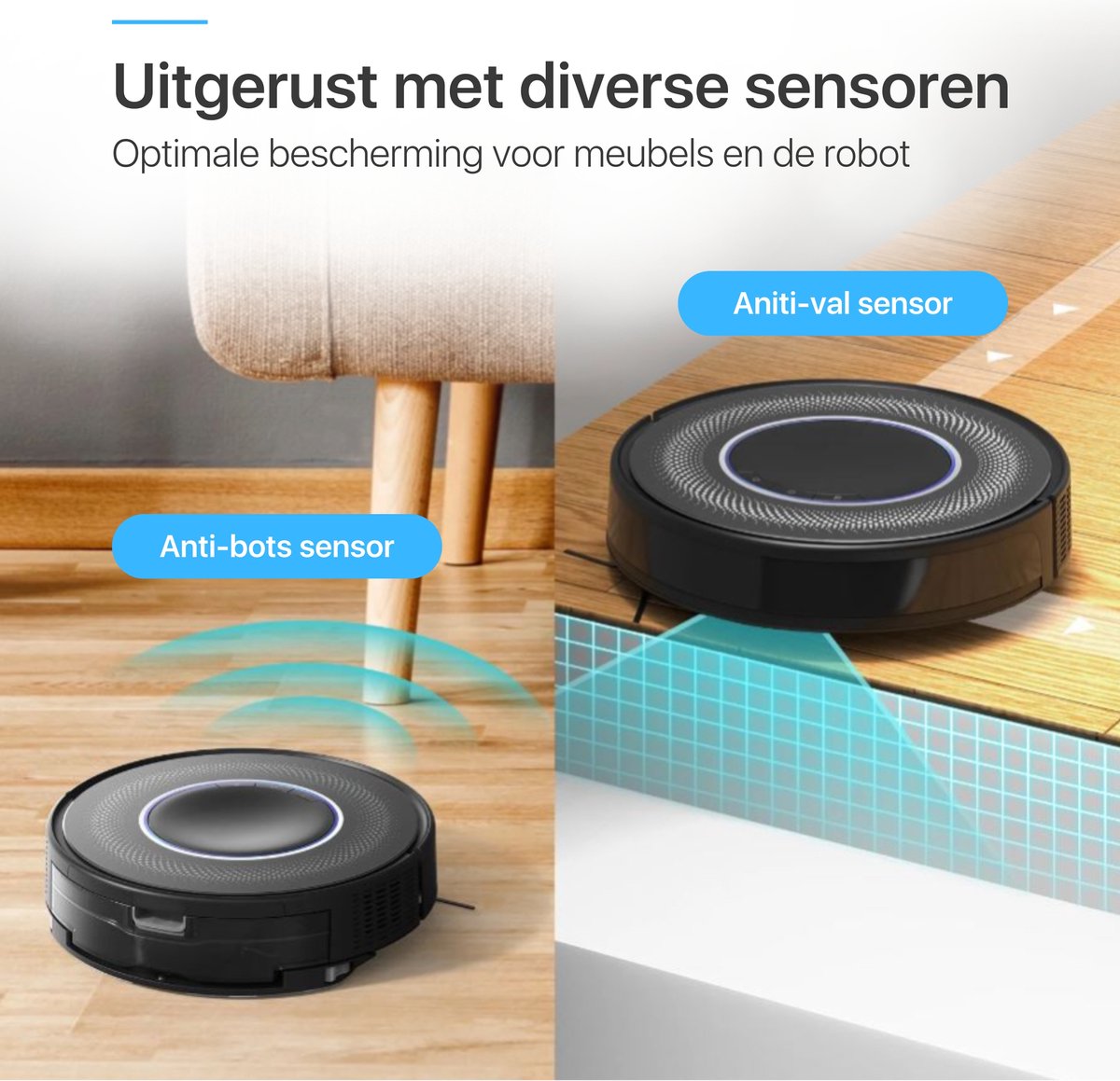 Avalect CleanMate Robotstofzuiger met dweilfunctie zwart