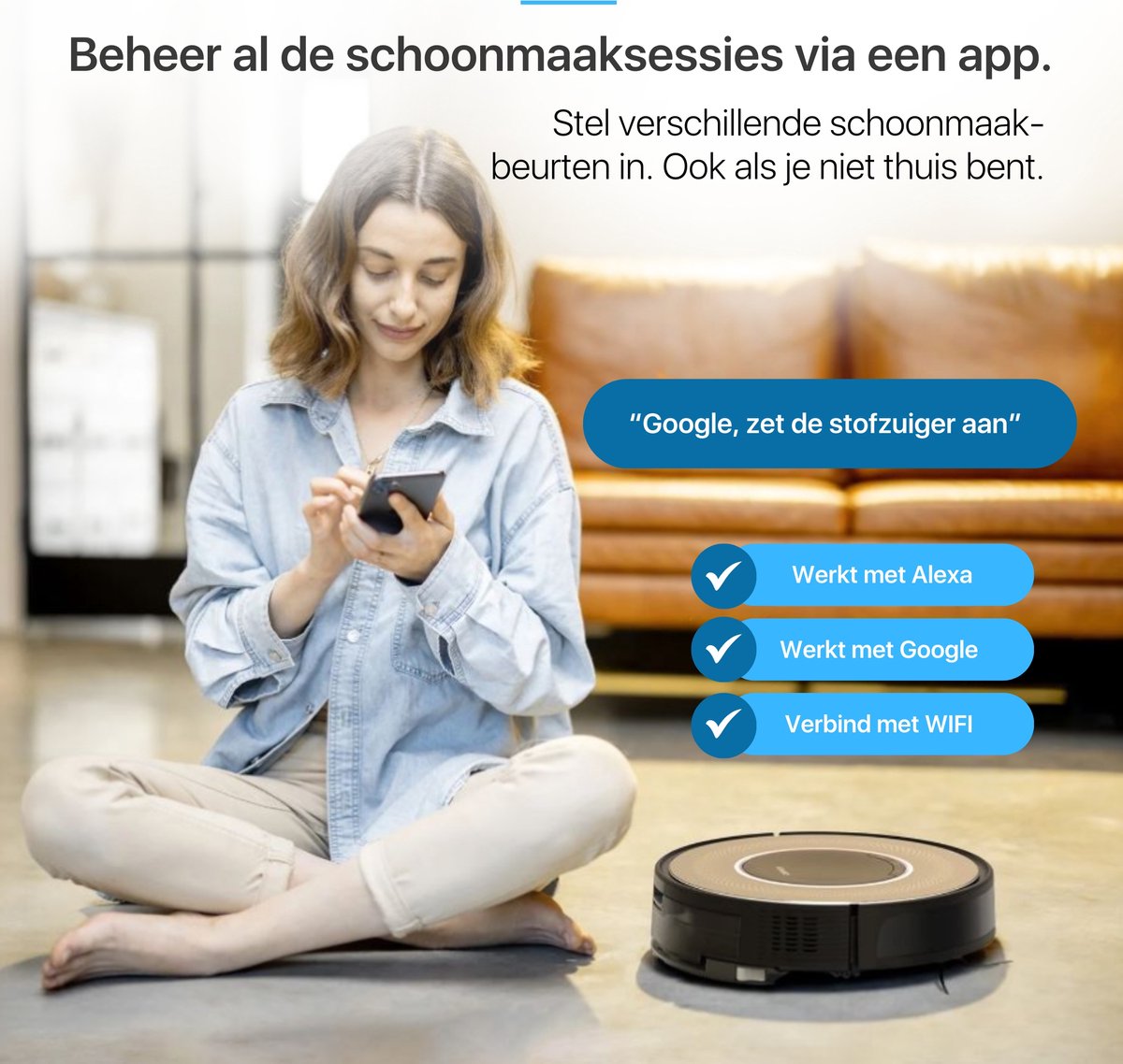 Avalect CleanMate Robotstofzuiger met dweilfunctie zwart